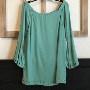 Tobi open shoulder long sleeve dress